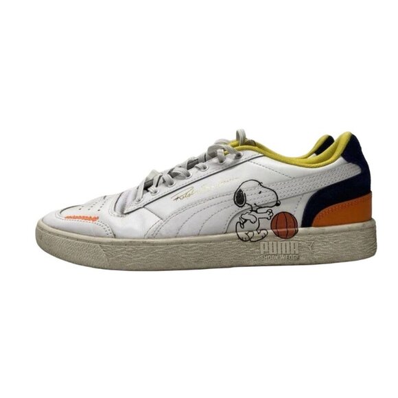 Puma Peanuts x Ralph‎ Sampson ‘Snoopy’ White Graphic Low Top Sneakers, Men 10.5